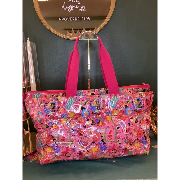 Fiorucci Y2K Vintage Pink Cartoon Print Tote Bag - Picture 2 of 9